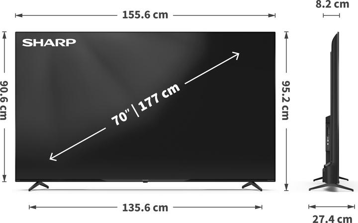 Actual product image Sharp 70HP5265E (70", LCD, 4K, 2025)