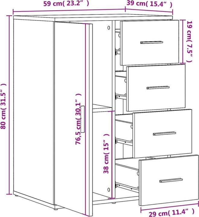 Image du produit vidaXL Buffet (59 x 39 x 80 cm)