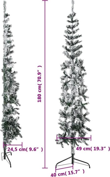 Produktbild vidaXL Künstlicher Halb-Weihnachtsbaum (180 cm)