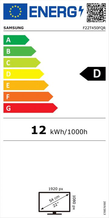 Energy Label Samsung LF22T450FQRXEN (1920 x 1080 pixels, 22")