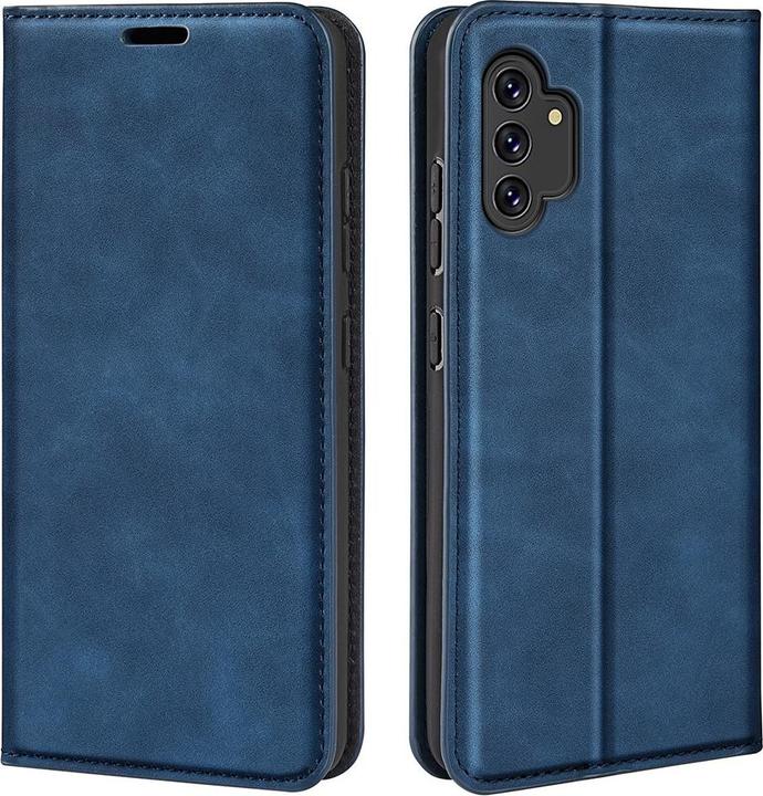 Image du produit Cover-Discount Galaxy A13 4G - Housse soyeuse Stand Flip Case bleu foncé (Samsung Galaxy A13, Samsung Galaxy A13 5G)