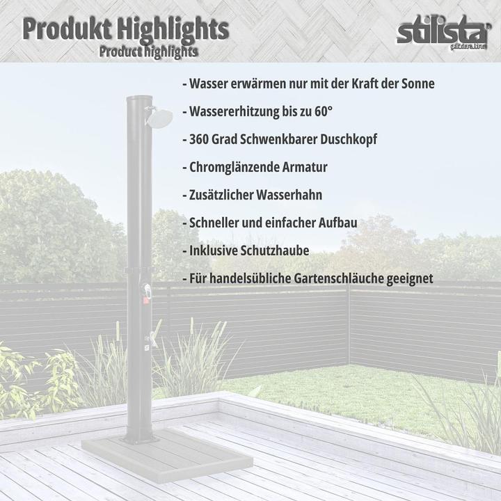 Actual product image Stilista Solar shower + floor element