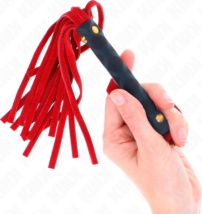 Actual product image Kink Red Suede Mini Whip 30 cm