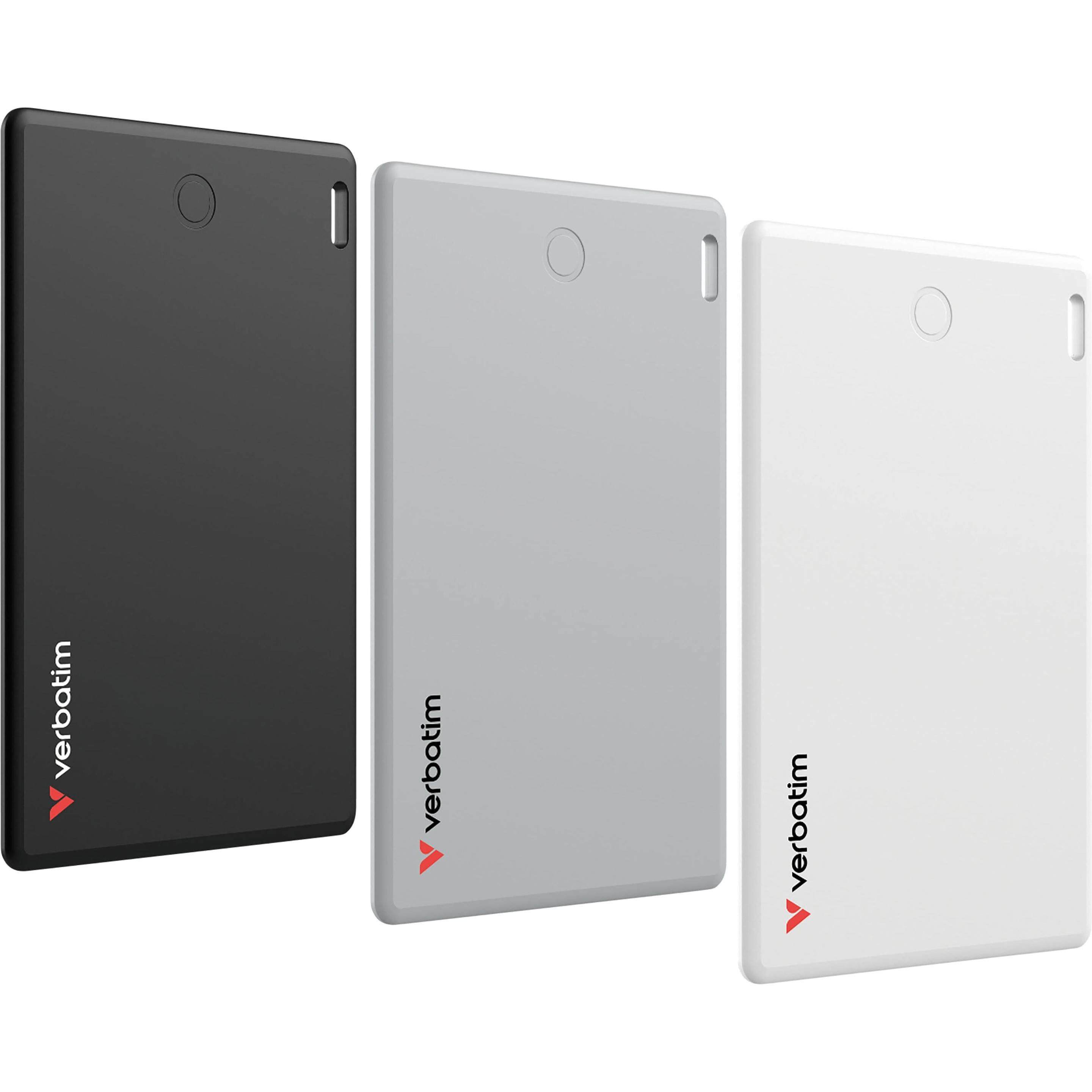 Verbatim My Finder Card Bluetooth czarny srebrny biały/nero argento bianco - urządzenie do śledzenia (iOS), Localizzatore GPS, Bianco, Argento, Nero