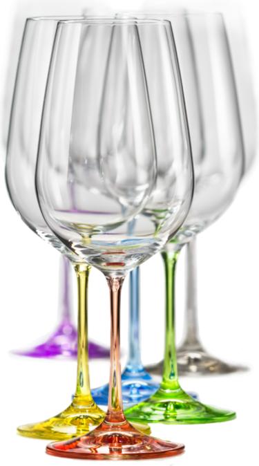 Actual product image Bohemia Crystal Wine glasses Rainbow 350 ml (set of 6) (6 Glasses, White wine glasses)