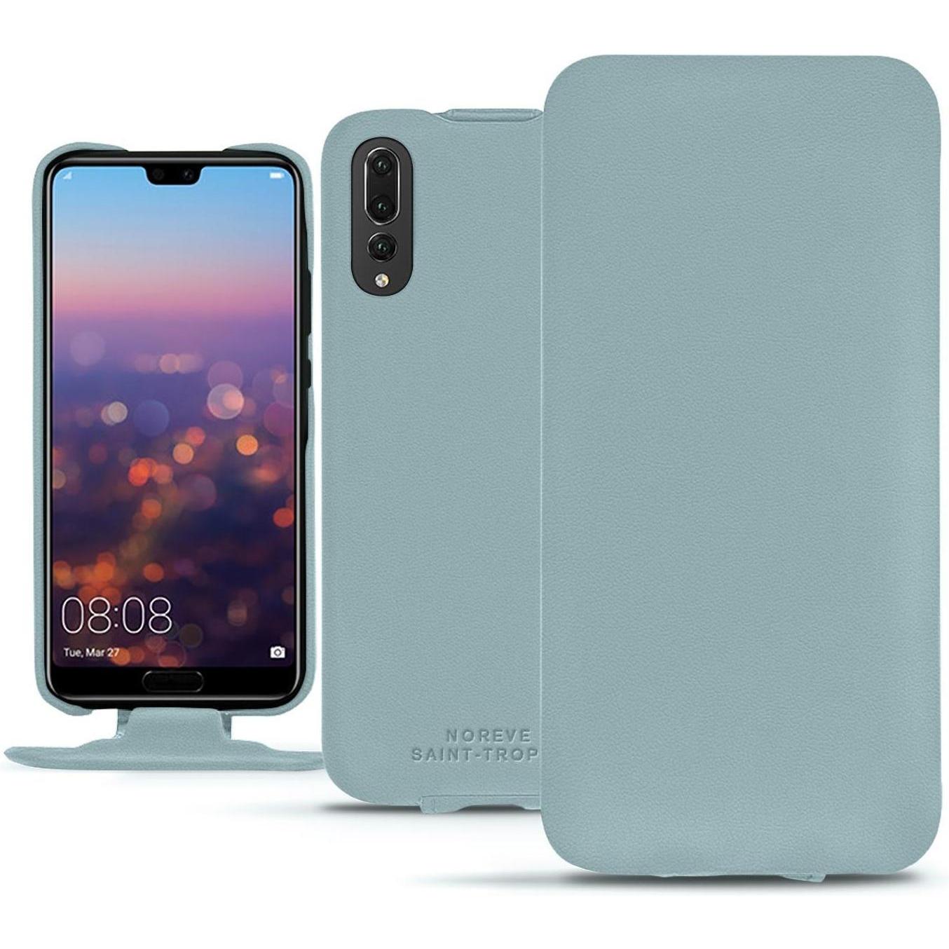 Noreve Lederschutzhülle vertikal (Huawei P20 Pro), Smartphone Hülle, Blau