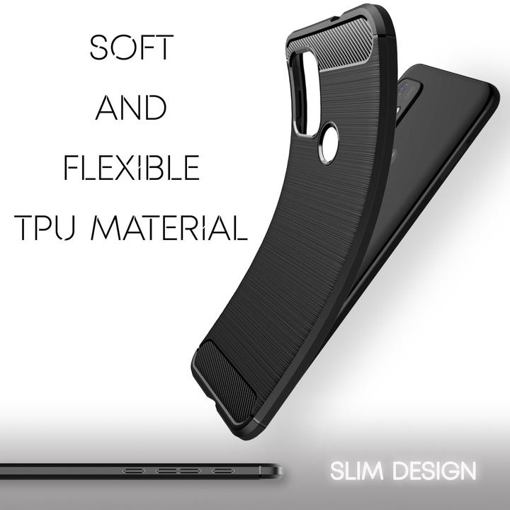 Produktbild Nalia Carbon Look Silikon Handyhülle (Motorola Moto G10, Motorola Moto G30)