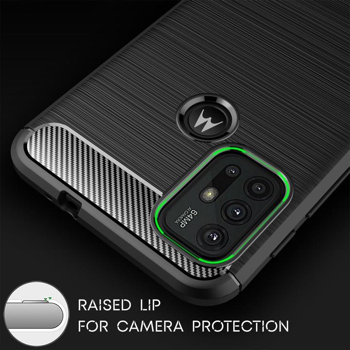Produktbild Nalia Carbon Look Silikon Handyhülle (Motorola Moto G10, Motorola Moto G30)