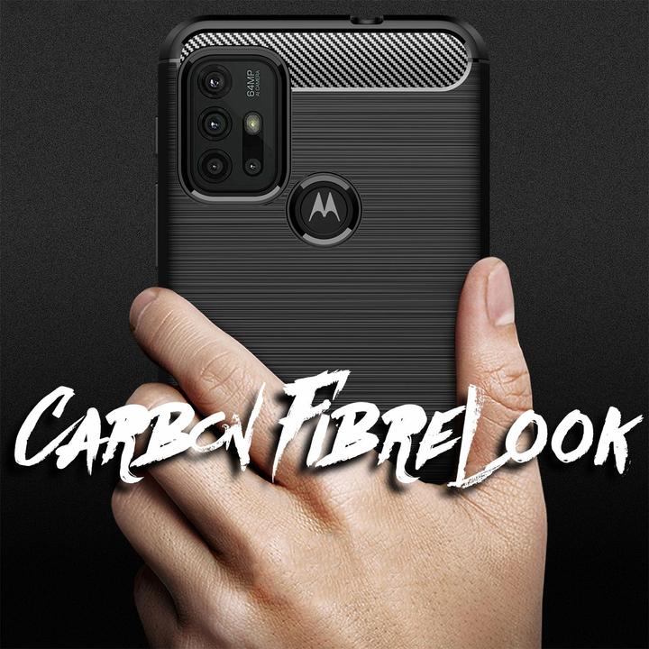 Produktbild Nalia Carbon Look Silikon Handyhülle (Motorola Moto G10, Motorola Moto G30)