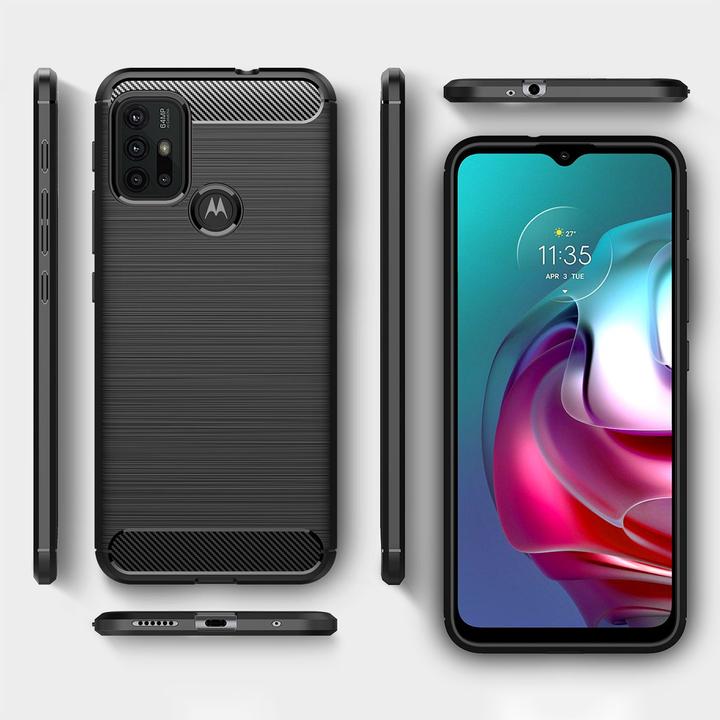 Produktbild Nalia Carbon Look Silikon Handyhülle (Motorola Moto G10, Motorola Moto G30)