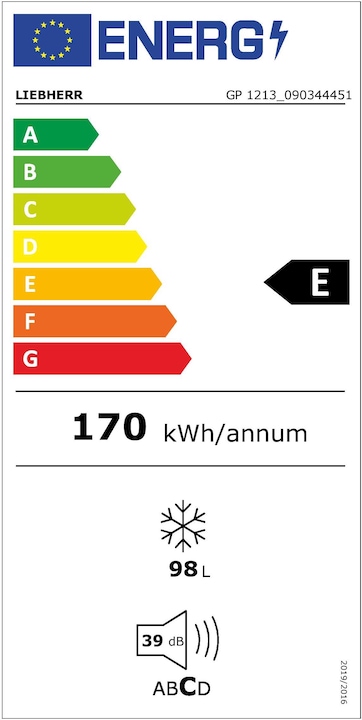 Energy Label Liebherr Gp 1213 (Stand-alone, 98 l)