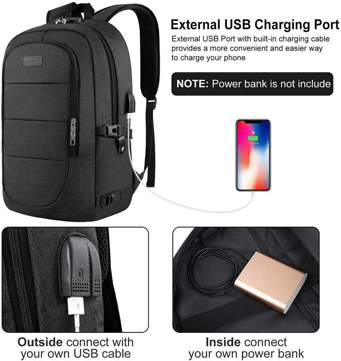 Actual product image Ambor Laptop backpack men, 17.3 inch with USB