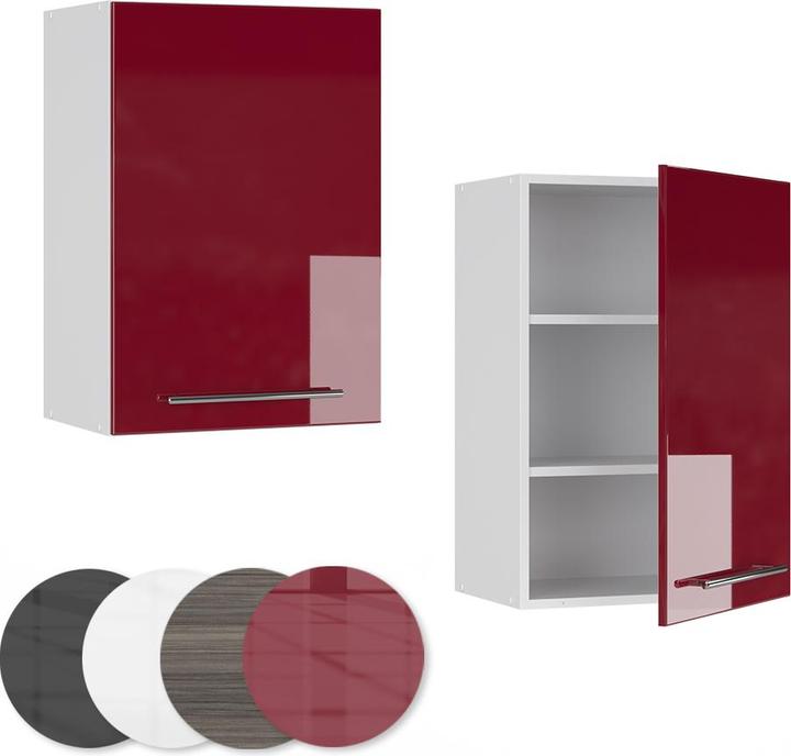 Bordeaux Hochglanz, Rot, Weiss