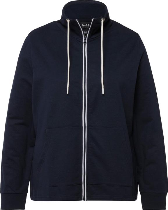 Image du produit Ulla Popken Veste en molleton, col montant et poche kangourou, coupe plus longue à l'arrière (50, 52)