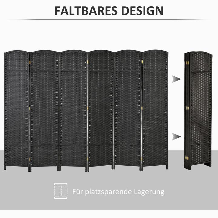 Actual product image Homcom Paravent Polypropylen, Kiefernholz Schwarz