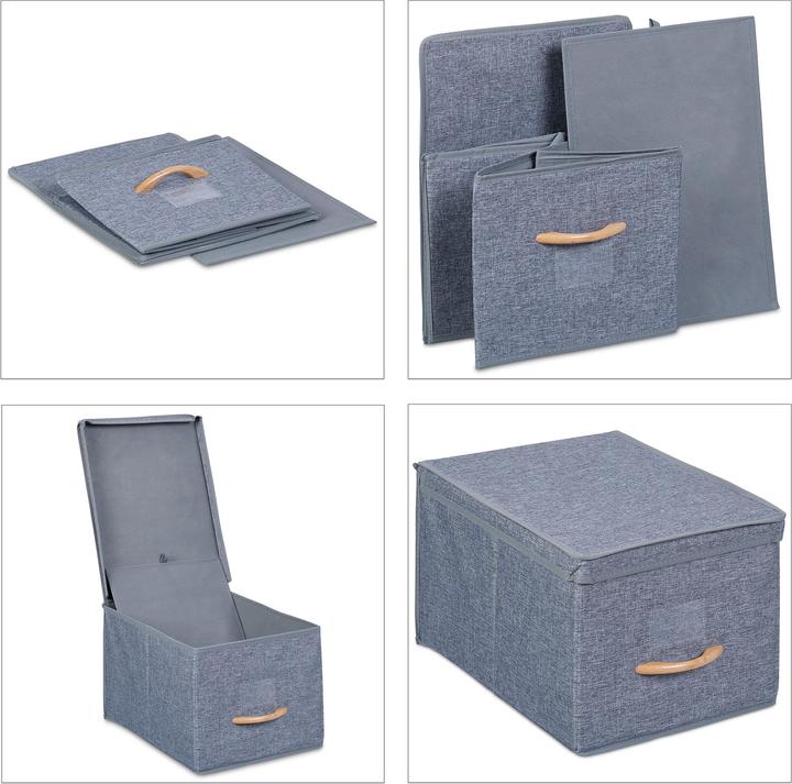 Image du produit Relaxdays 2x bacs de rangement (30 x 42.5 x 25 cm, 27 l)