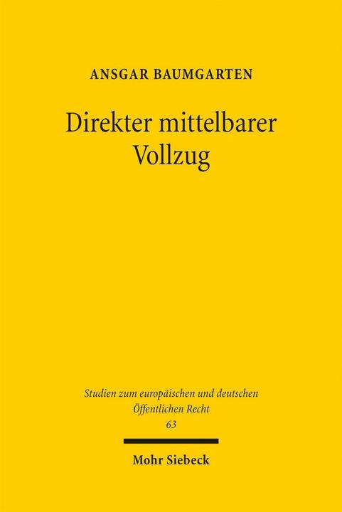 Produktbild Direkter mittelbarer Vollzug (Deutsch, Ansgar Baumgarten)