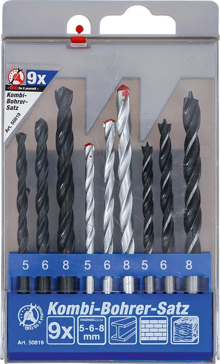 Produktbild BGS Kombi-Bohrer-Satz 5 - 8 mm 9-tlg. (6 mm, 5 mm, 8 mm)