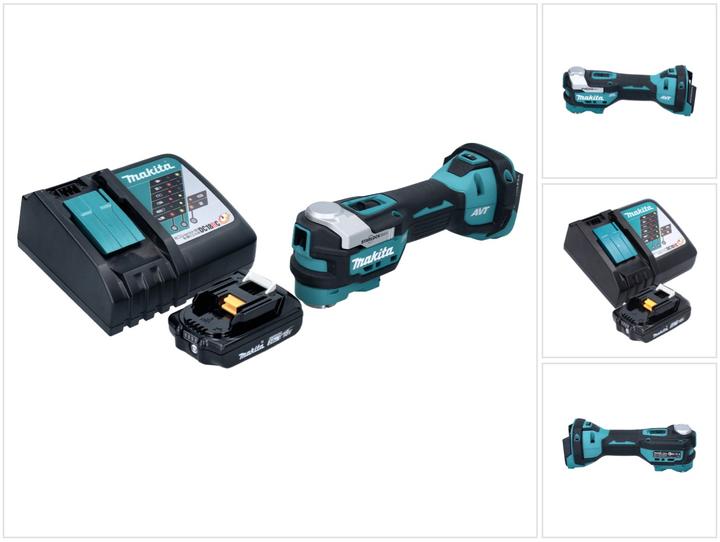 1x Makita DTM 52 Akku Multifunktionswerkzeug, 1x Makita BL 1820 B 18 V 2,0 Ah Akku, 1x Makita DC 18 RC Akku Ladegerät 18 V