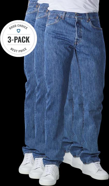 Produktbild Levis 501 Jeans Straight Fit stonewash 3-Pack (W34/L36)