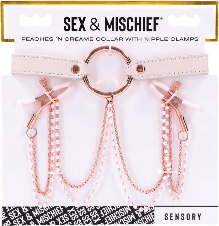 Produktbild Sportsheets peaches ‘n creame collar with nipple clamps