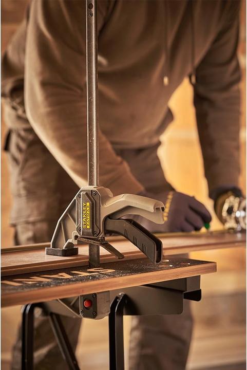 Actual product image Stanley Workmate with bamboo worktop and dual working height, loadable up to 250kg (50.50 cm, 78 cm)