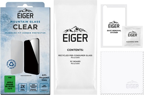 Actual product image Eiger Mountain Glass Clear (1 Piece, Apple iPhone 16e)