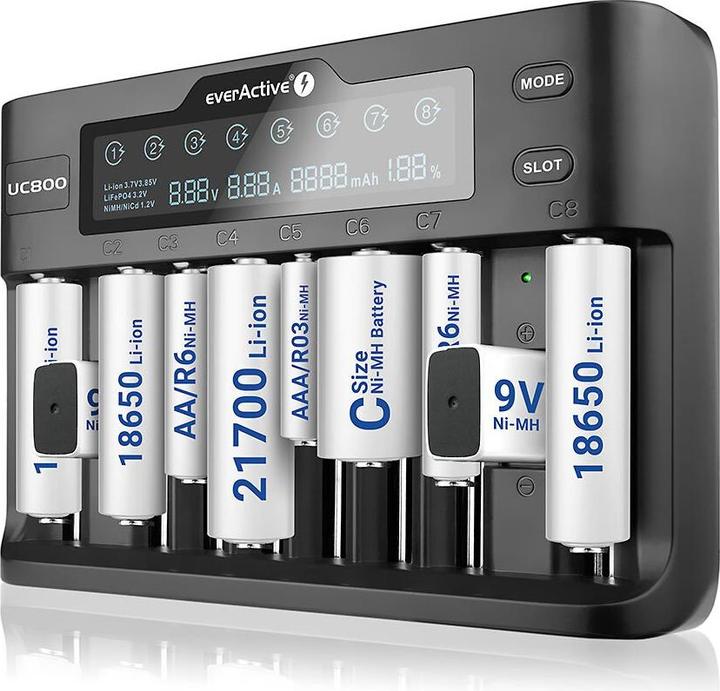 Produktbild Everactive UC800 (1 Stk., C, 9V Block, AAA, AA, Ladegerät ohne Akku)