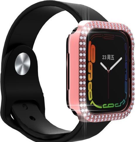 Immagine prodotto Cover-Discount Apple Watch 45mm - Custodia protettiva con strass glitterati rosa