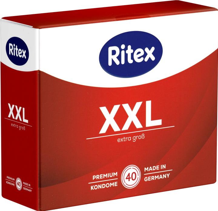 Produktbild Ritex XXL Kondome 40 Stück, 55 mm breit, 200 mm lang, silikonbefeuchtet, geruchsneutral (40 Stk.)
