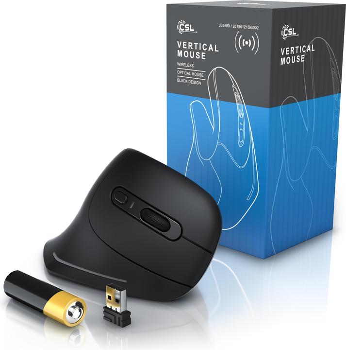 Actual product image CSL ergonomic mouse, wireless, cordless vertical mouse, vertical mouse arm-friendly & ergonomic (Wireless)