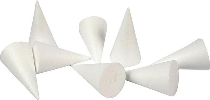 Produktbild Creativ Company Styropor-Kegel 50 Stück, Weiss