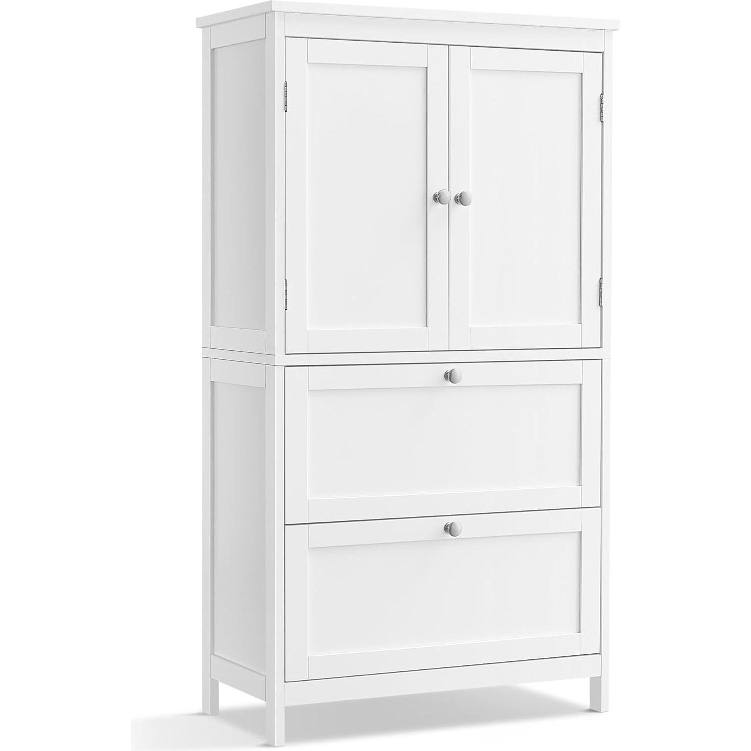 Vasagle Bianco Armadietto Bagno, Liam (60 X 30 X 110 Cm)