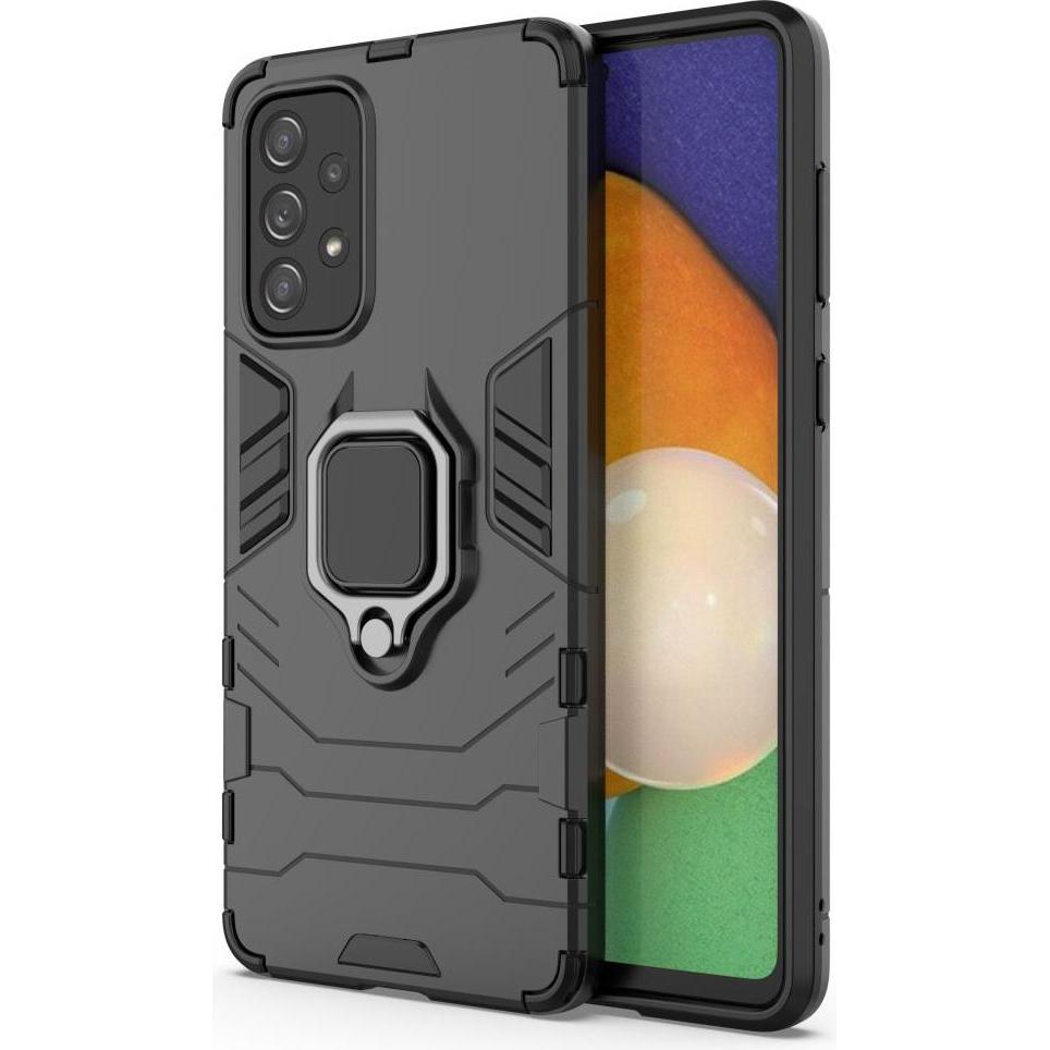 Thumbnail - Hurtel Ring Armor tough hybrid case cover + magnetic holder for Samsung Galaxy A73 black (Samsung Galaxy A73 5G), Smartp...