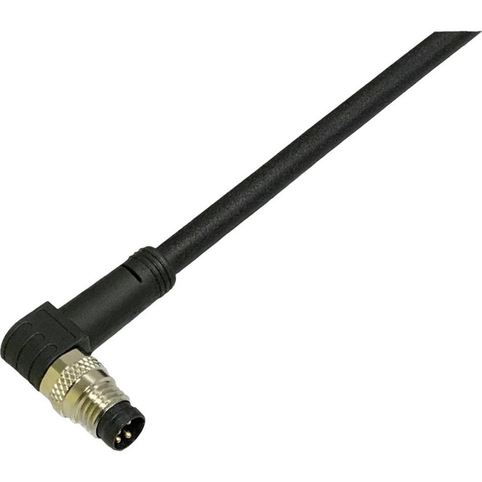BKL Electronic 2700031 Sensor-/Aktor-Anschlussleitung M8 Stecker, gewinkelt 5 m, Elektronikkabel + Stecker, Schwarz