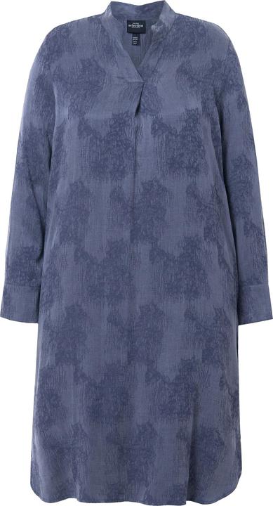 Produktbild Ulla Popken Lyocell-Kleid, Stehkragen, V-Ausschnitt, Langarm (50, 52)