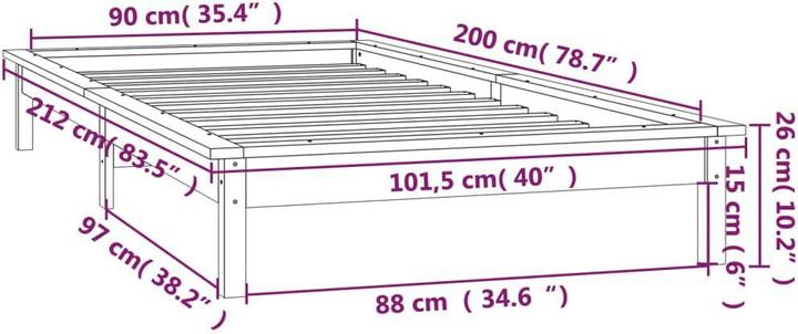 Produktbild vidaXL Bettgestell (90 x 200 cm)