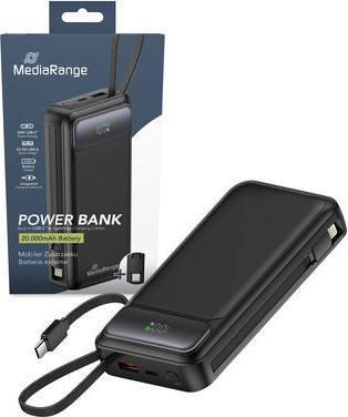 Actual product image MediaRange Powerbank 20.000mAh, USB-C® Power Delivery and Quick Charge enabled, black (20000 mAh, 15 W, 74 Wh)