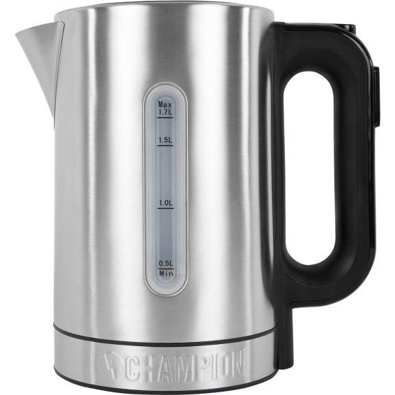 Champion Wasserkocher Temp 1,7L VK410 Edelstahl, Wasserkocher, Silber