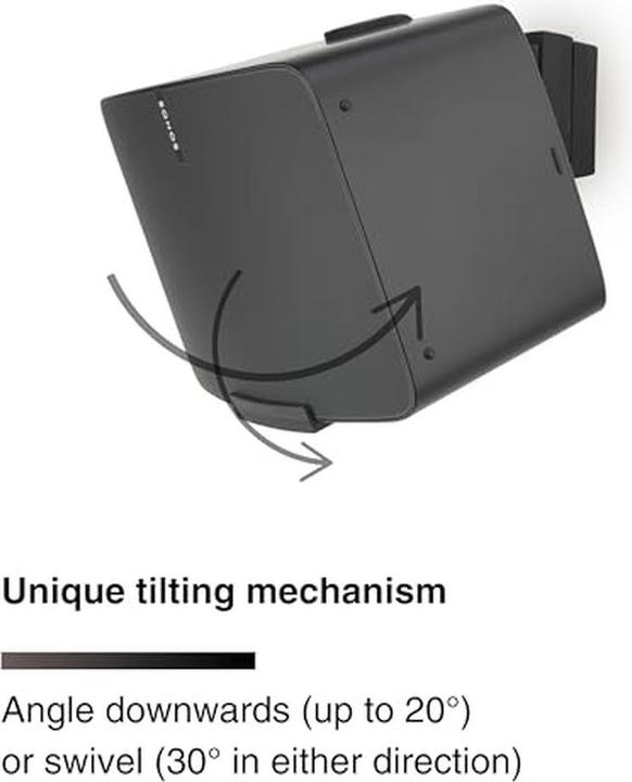Immagine prodotto Flexson Supporto a parete per Sonos Five/Play:5 (1 pz., Installazione a parete, Inclinabile, Perno di rotazione)