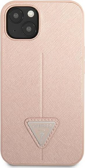 Immagine prodotto Guess GUHCP13SPSATLP Custodia rigida iPhone 13 mini 5,4 pollici Rosso/Rosa Logo SaffianoTriangolo (Apple iPhone 13 mini)