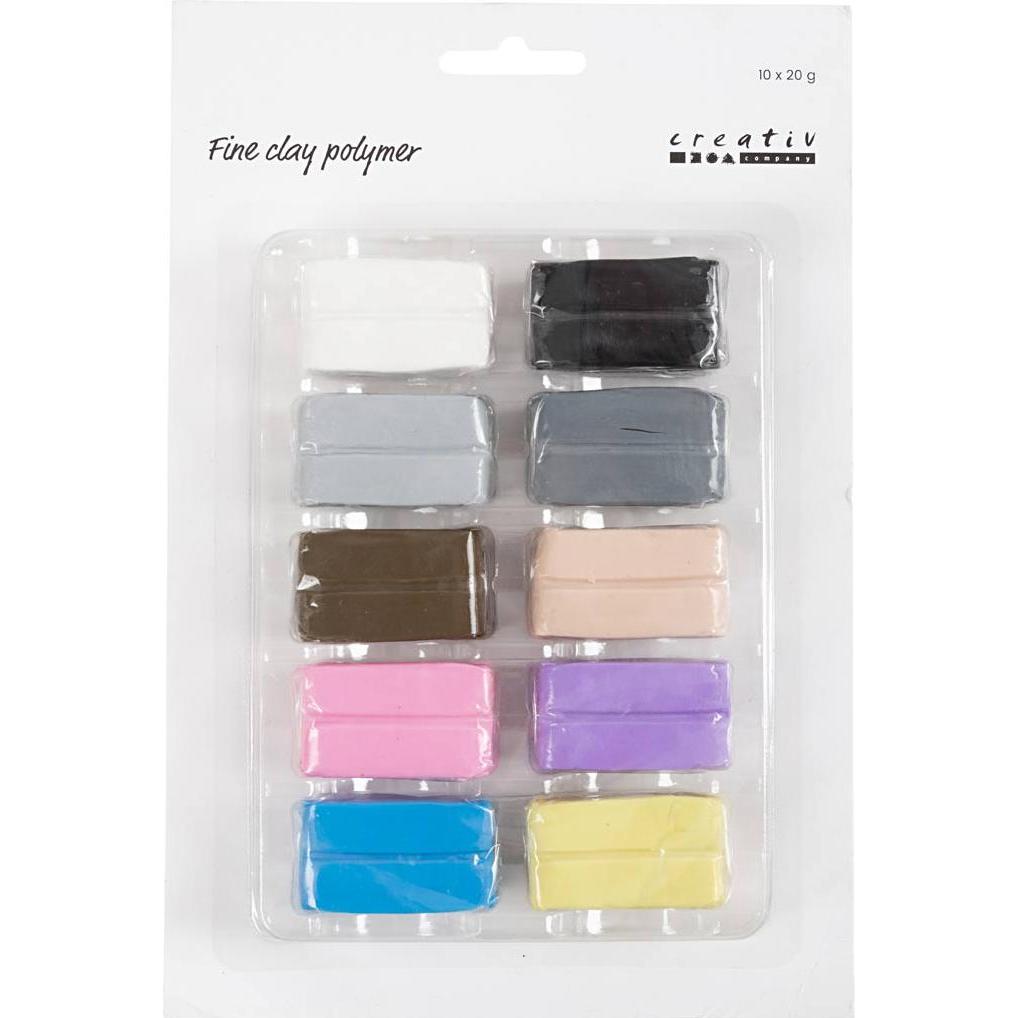 Creativ Company Modellierton Fine Clay 10 x 20 g, Pastellfarben