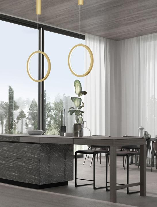 Image du produit Nova Luce CHANGE LED Suspension laiton 26W blanc chaud 150x39,5cm dimmable 9070166