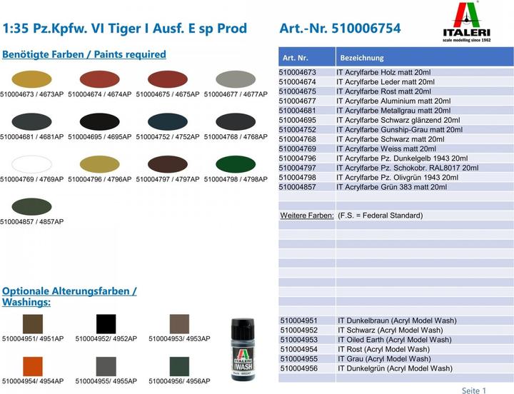 Immagine prodotto 1:35 Pz.Kpfw. VI Tiger I Ausf. E sp Prod