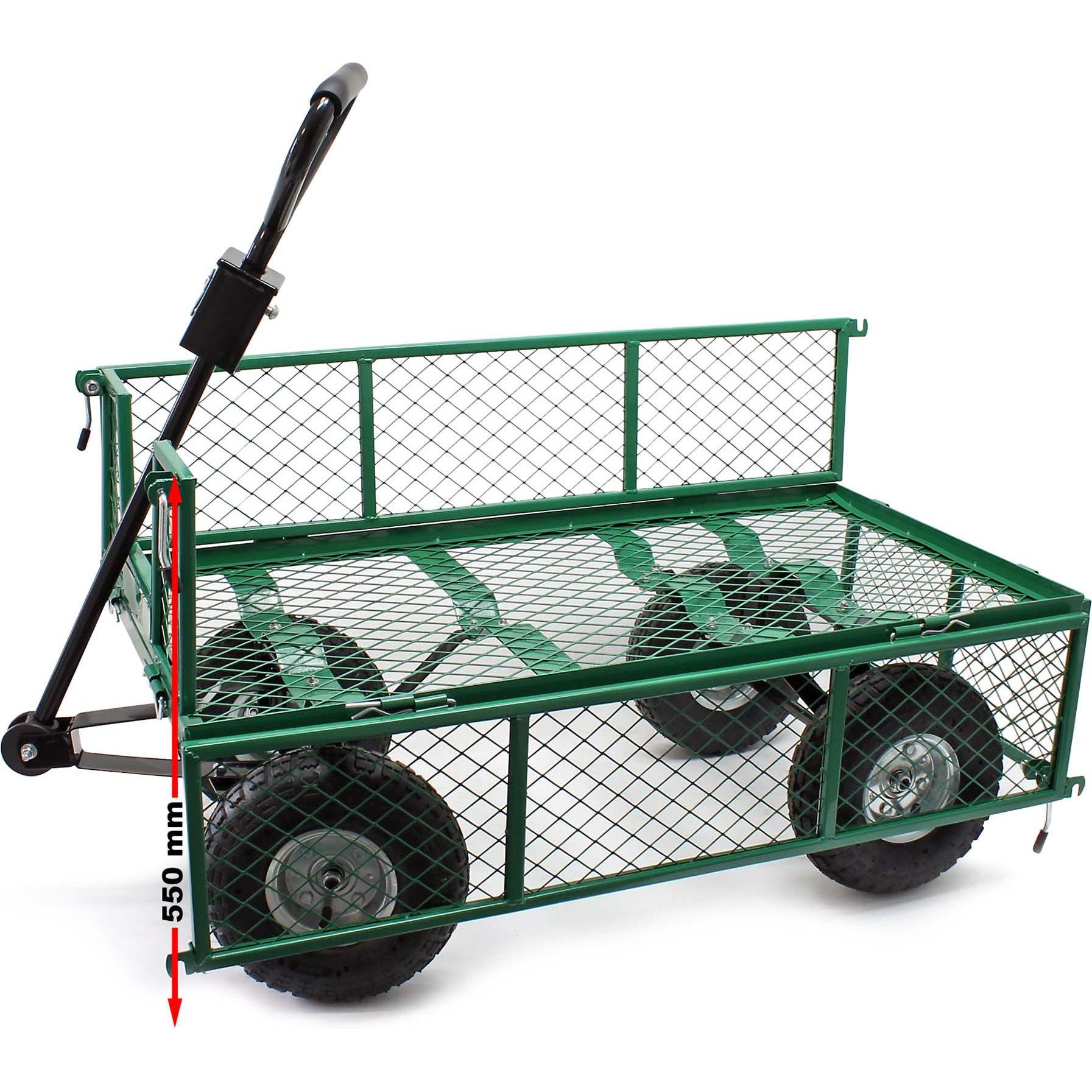 Wiltec, Transportwagen, Transportwagen 300kg Metallgitter Plane abnehmbar Gartenwagen Bollerwagen (300 kg)