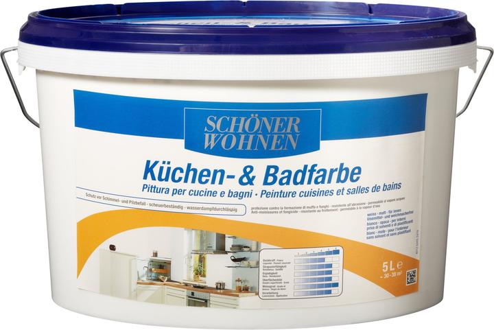 Immagine prodotto Schöner Wohnen Vernice per cucina e bagno (Bianco, 5 l)