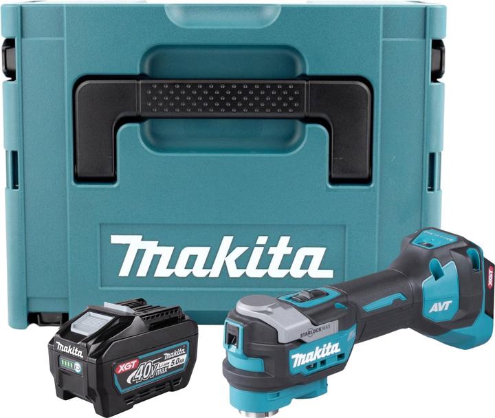 1x Makita TM 001 GZ Akku Multifunktionswerkzeug, 1x Makita BL 4050 F 40 V max. 5,0 Ah, 5000 mAh Li-Ion Akku, 1x Makita MAKPAC, 1x Universaleinlage, ohne Ladegerät
