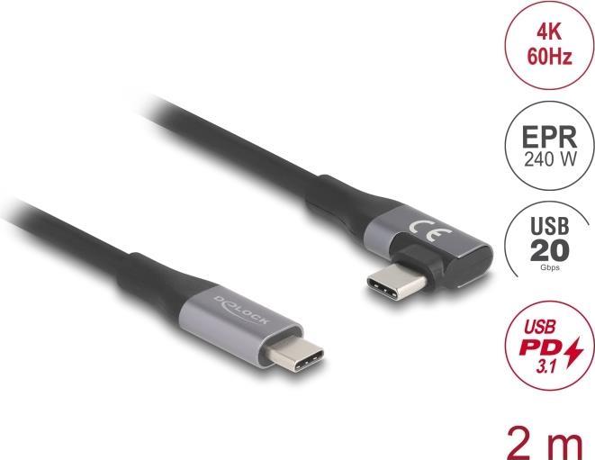 Produktbild Delock USB C — USB C (2 m, USB 3.2 Gen 2x2, 240 W)