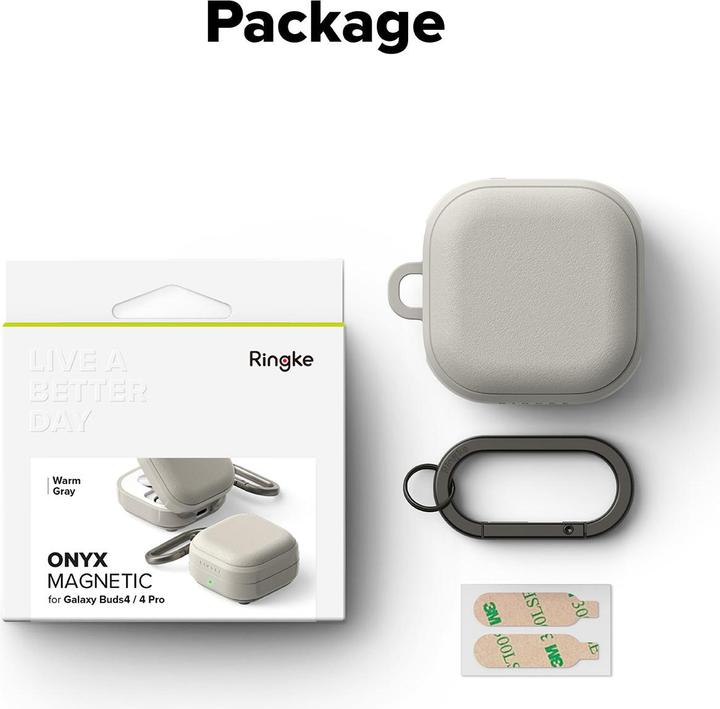 Produktbild Ringke Onyx Magnetisch Magsafe Samsung Galaxy Buds 4 / 4 Pro Warm Grau (Ladecase Hülle)