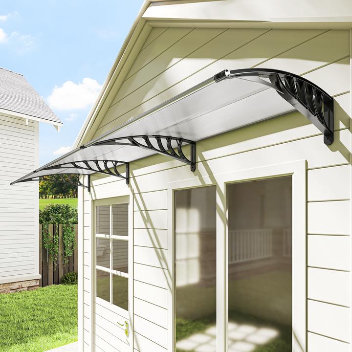 Image du produit Outsunny Vordach Polycarbonat, Aluminium Weiss